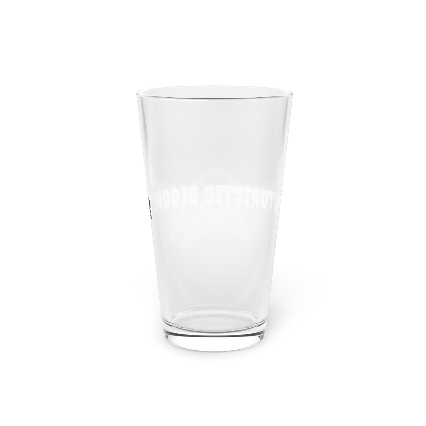 Futuristic Bloom 16oz Pint Glass - Modern Drinkware for Trendsetters